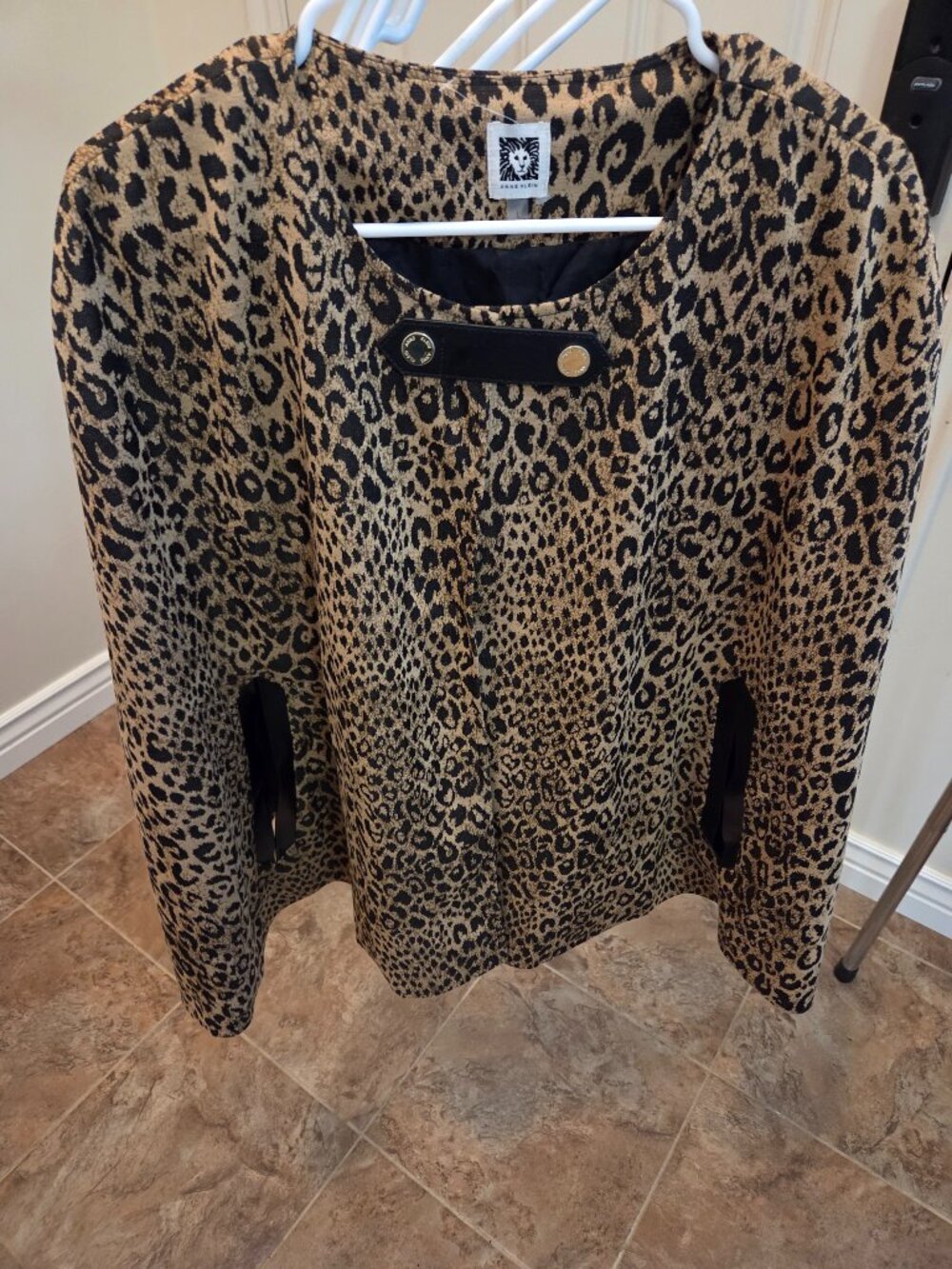 Anne Klein Cape Jacket Leopard Pattern